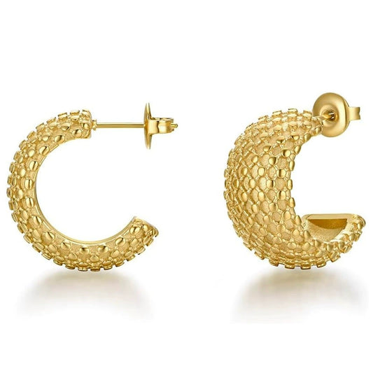 Ricady Jewel Geometric U-Shaped Earrings for Women, Trendy Everyday Style