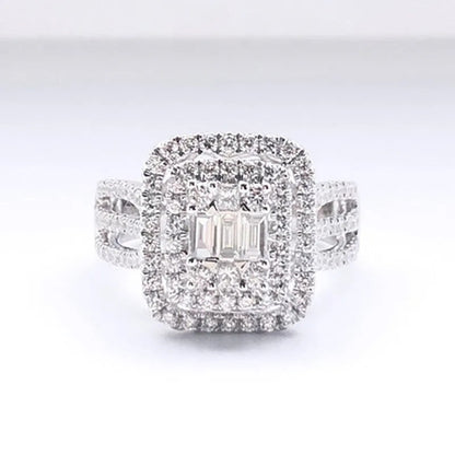 Ricady Jewel Ins Minimalist Ice Cube Ring - Dainty Cubic Zirconia