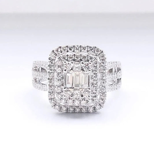 Ricady Jewel Ins Minimalist Ice Cube Ring - Dainty Cubic Zirconia