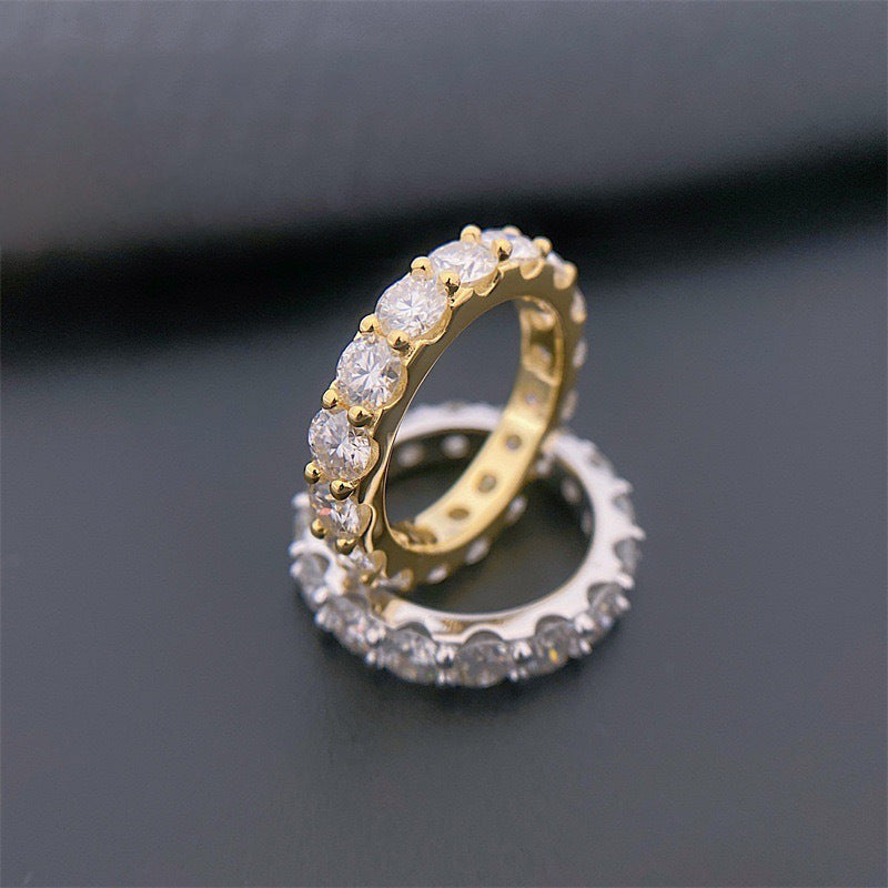 4MM Single Row Inlaid Hip-Hop Ring - High-End Trendy Brand Couple Fashion Ring