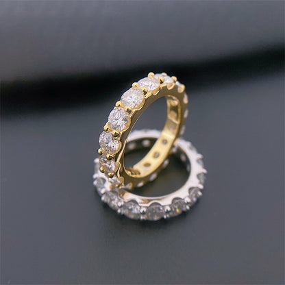 4MM Single Row Inlaid Hip-Hop Ring - High-End Trendy Brand Couple Fashion Ring