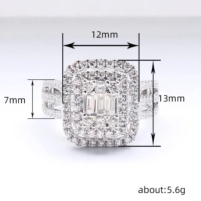 Ricady Jewel Ins Minimalist Ice Cube Ring - Dainty Cubic Zirconia