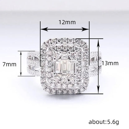 Ricady Jewel Ins Minimalist Ice Cube Ring - Dainty Cubic Zirconia