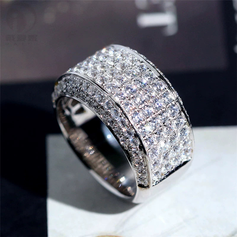 Ricady Jewel Men’s Statement Simulated Diamond Ring - Luxury Bold Design