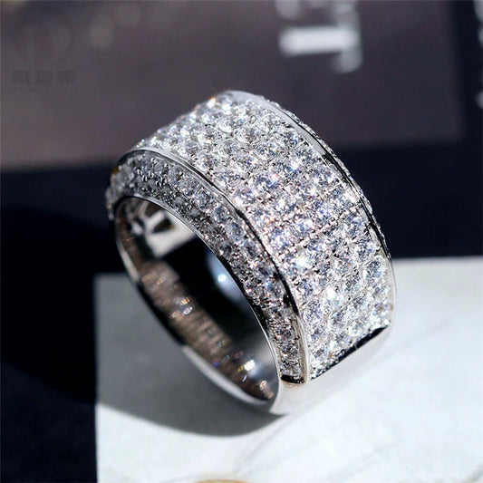 Ricady Jewel Men’s Statement Simulated Diamond Ring - Luxury Bold Design