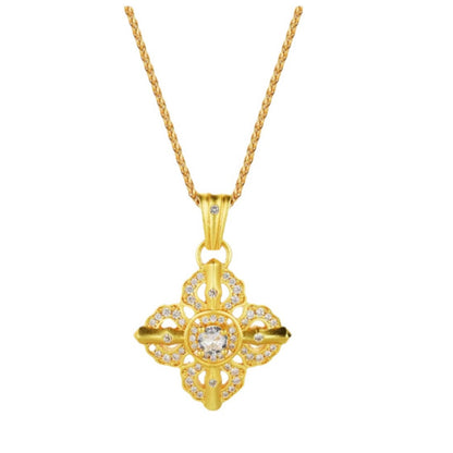 Vintage Geometric Line Pendant Necklace in 925 Sterling Silver