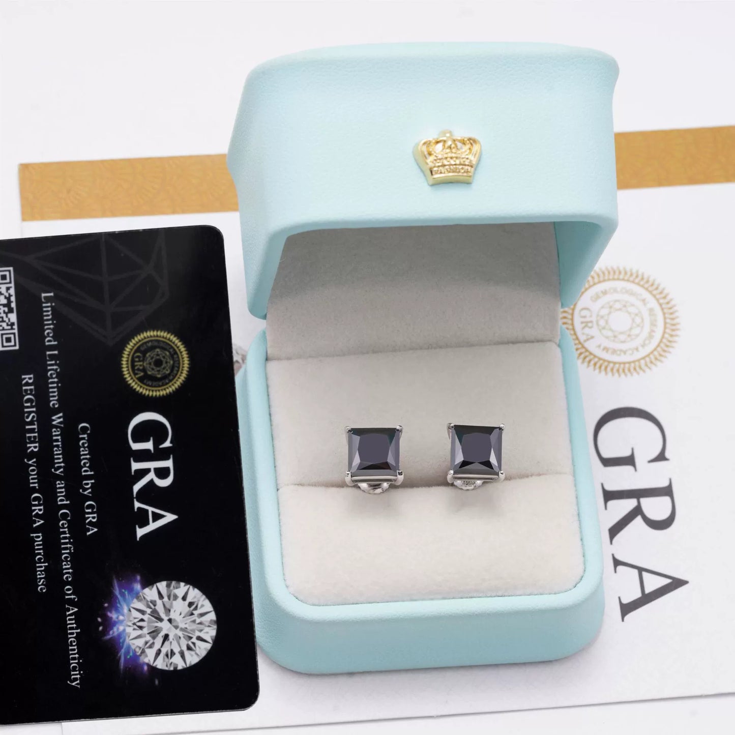 Trendy Unisex S925 Silver Earrings with VVS Black Moissanite