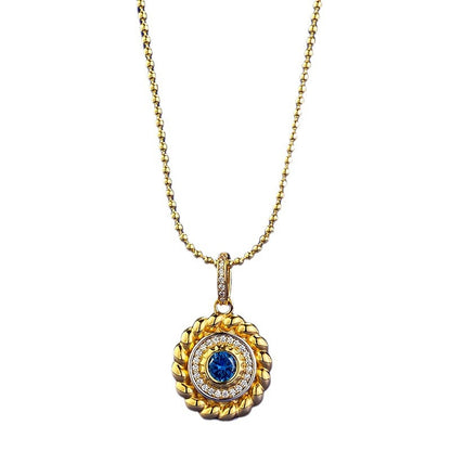 S925 Silver Bohemian Round Pendant Adjustable Necklace