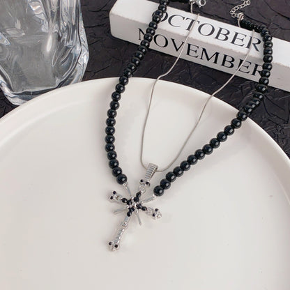 Edgy Cross Pendant Necklace - Sweet & Cool Unisex Design