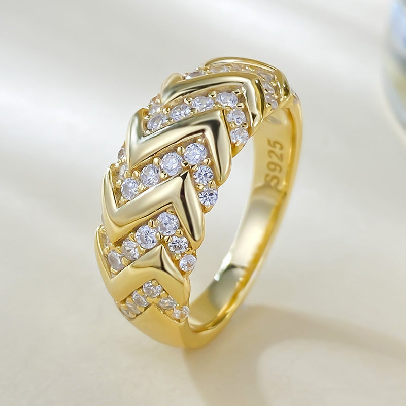 Shimmery Eternity Ring | S925 Silver Gold-Plated Ins Style Romantic Chic Jewelry