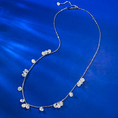 925 Silver Diamond Collar - Starry Sky Irregular Water Drop Style