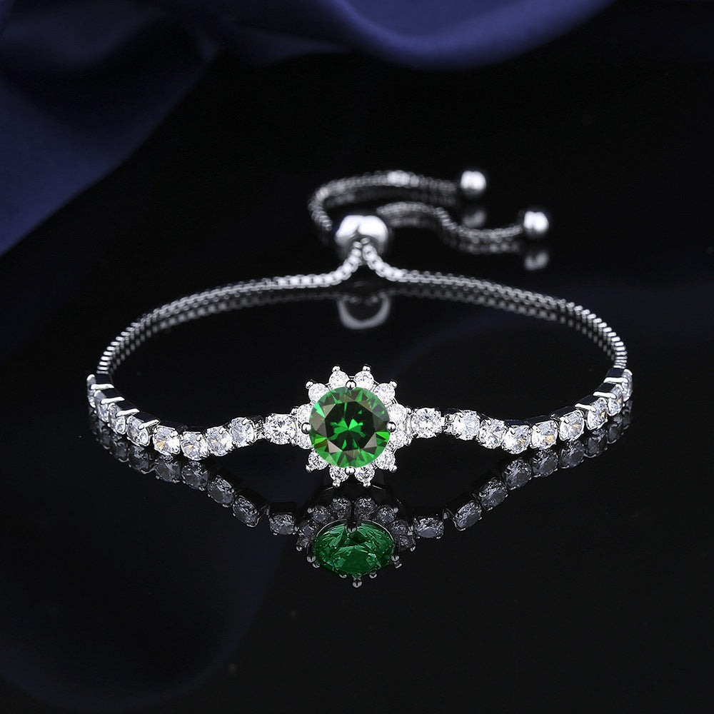 Moissanite Sunflower Bracelet - 2 Carat Sparkling Jewelry