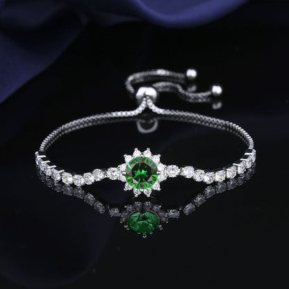 Moissanite Sunflower Bracelet - 2 Carat Sparkling Jewelry