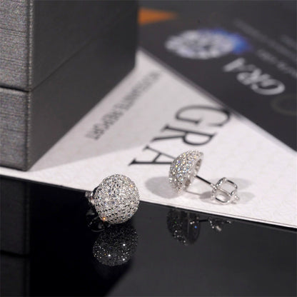 Ricady Jewel 10mm Mushroom-Shaped Earrings, 925 Silver VVS Moissanite Fashion Ornament