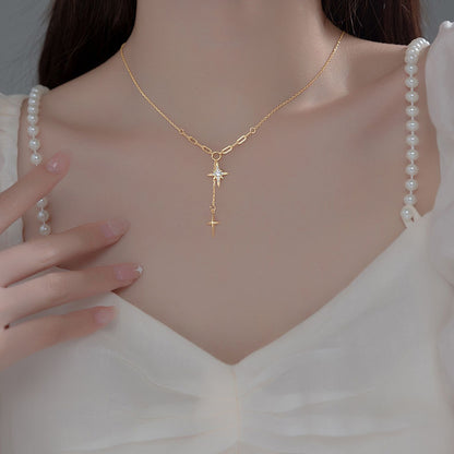 Starburst Tassel Pendant Necklace in Copper - Korean Style