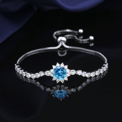 Moissanite Sunflower Bracelet - 2 Carat Sparkling Jewelry
