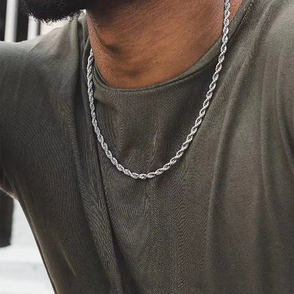 Titanium Steel Twist Chain Pendant - Men's Fashion Collarbone Necklace