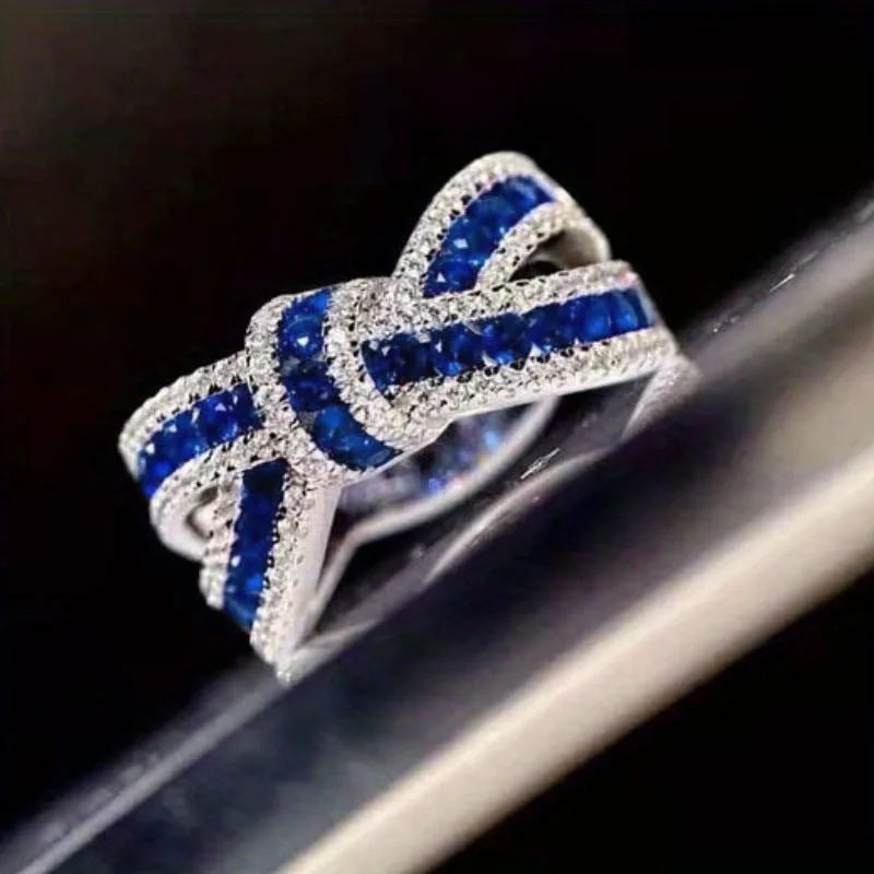 Ricady Jewel Luxe Bow Ring - Irregular Ribbon Cross Design
