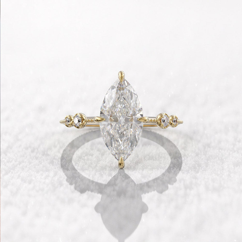 Ricady Jewel Marquise Zircon 4-Prong Ring - Valentine’s Day Gift for Her