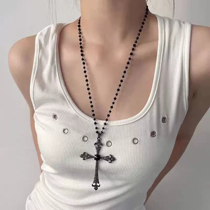 Multi-Layered Cross Pendant Necklace - Sweet & Cool Style