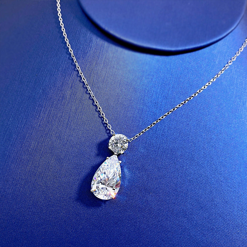 925 Sterling Silver Teardrop Pendant Necklace - Minimalist Luxury INS Style