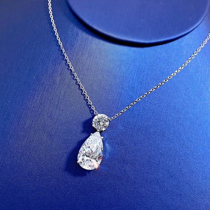 925 Sterling Silver Teardrop Pendant Necklace - Minimalist Luxury INS Style