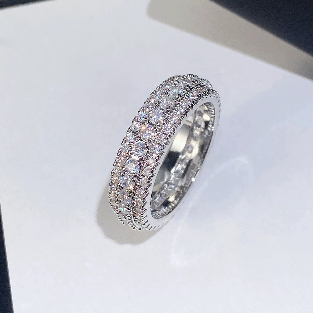 Luxury Pave Diamond Ring - Unisex Statement Design for Proposal & Engagement