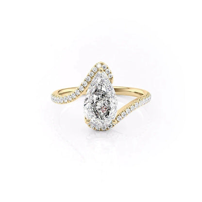 Teardrop Heart Engagement Ring, Luxury Micro-pavé Zircon Proposal Ring for Brides