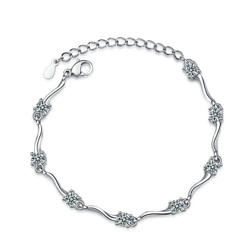 Leaf Wave Chain Bracelet in Sterling Silver for Women — Everyday Nature