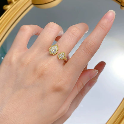 Bohemian Style Simulated Diamond Teardrop Ring - Wedding/Ins Fashion for Women