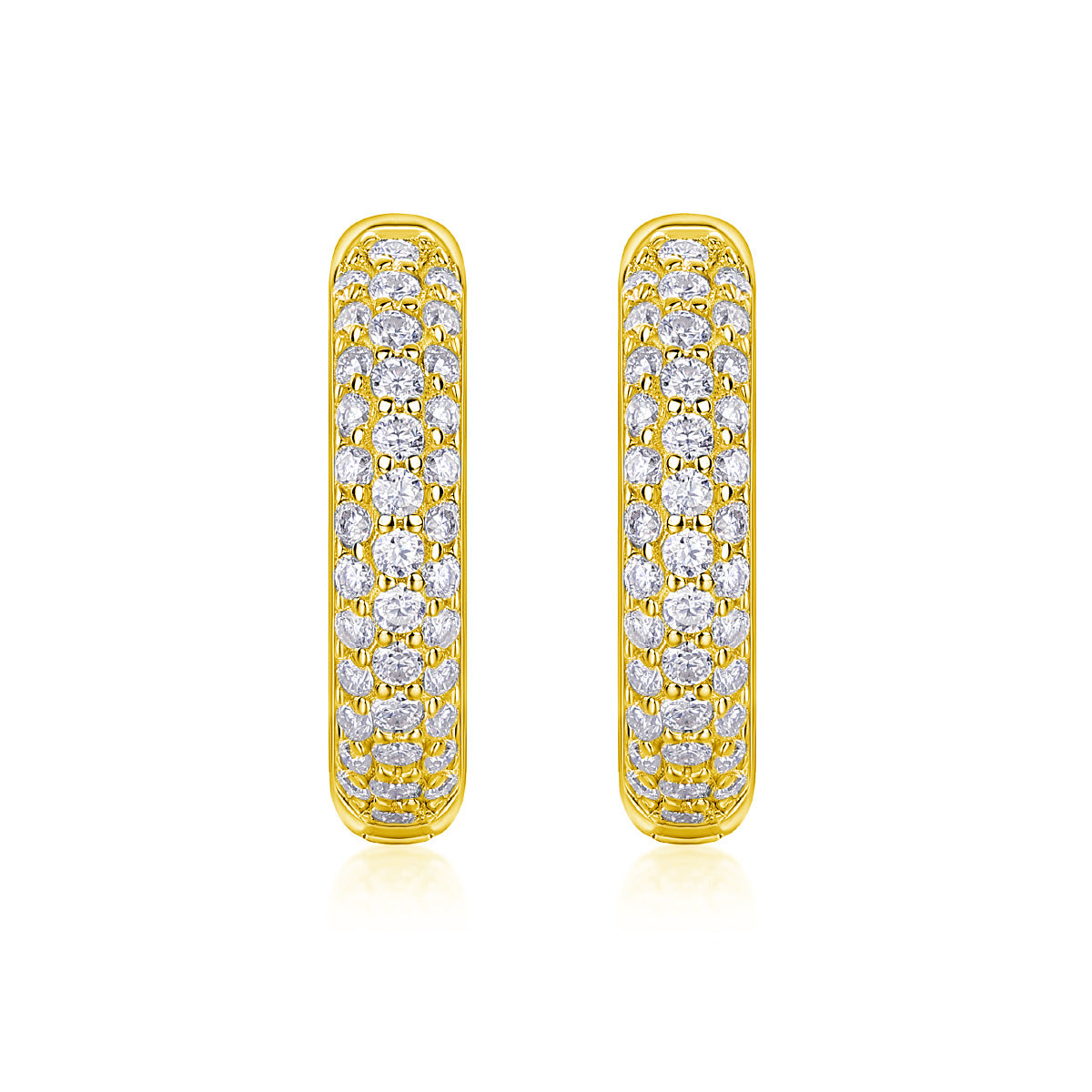 Pavé Moissanite Hoop Earrings in Sterling Silver for Women — Everyday Luxury