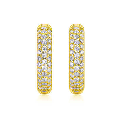 Pavé Moissanite Hoop Earrings in Sterling Silver for Women — Everyday Luxury