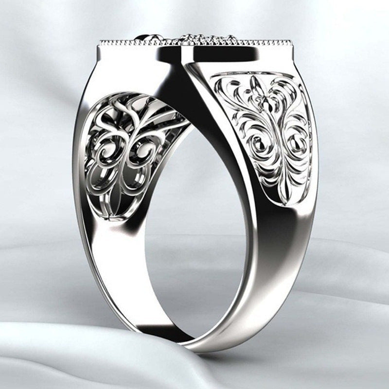 Ricady Jewel Scorpio Relief Men’s Ring - Retro Resin Totem Design