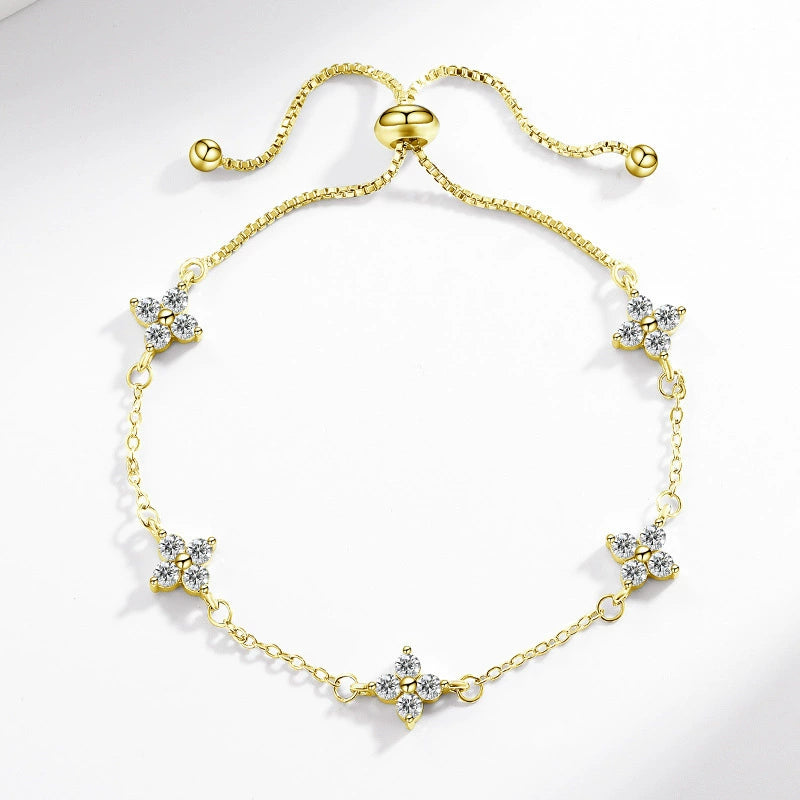 Clover Diamond Starry Sky Bracelet - Elegant Daily Commute Versatile Jewelry
