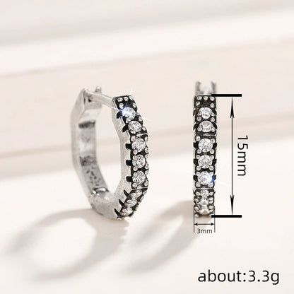 New Sweet & Edgy Hexagonal Stud Earrings for Women - Minimalist Trendy Style