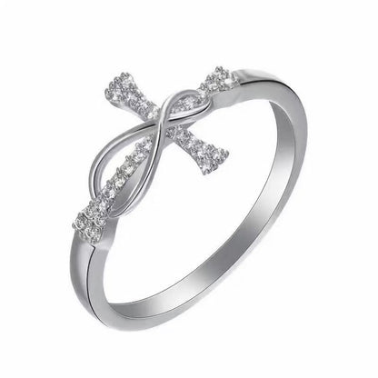 Ricady Jewel Minimalist Mobius Cross Ring - Infinite Love Jewelry Minimalist