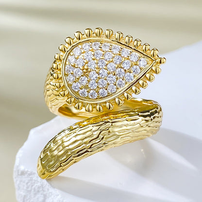Bohemian Style Ring | Simulated Diamond Snake Wedding Band EU/US Ins Vibe