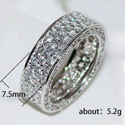 Ricady Jewel Starry Sky Style Multi-row Full Pavé Zircon Ring