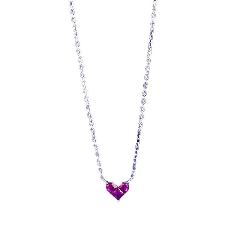 Ricady Jewel S925 Silver Necklace - Mini Heart Clavicle Chain, Light Luxury