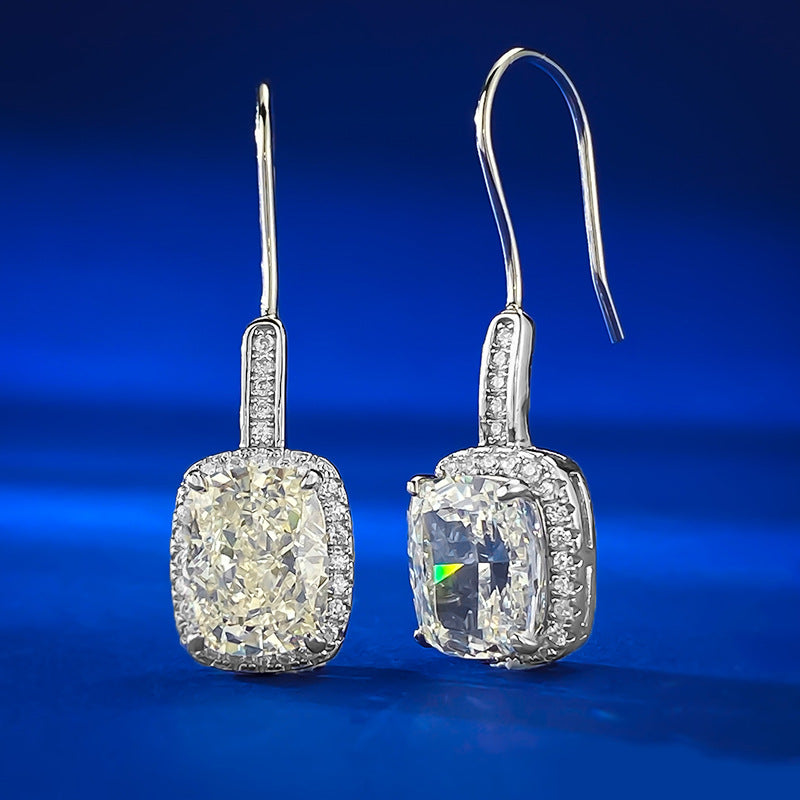 S925 Silver 7*9mm Premium Carbon Diamond Earrings | Ins Style