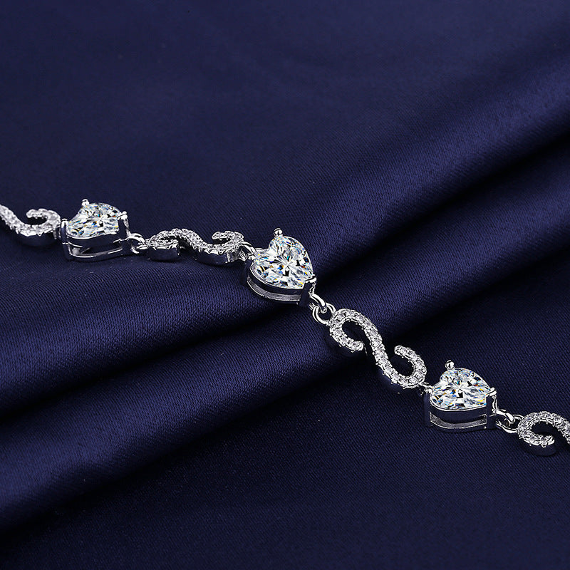 Trendy 8-Shaped Heart AAA Zircon Bracelet for Women - Handmade Fashion Jewelry Gift