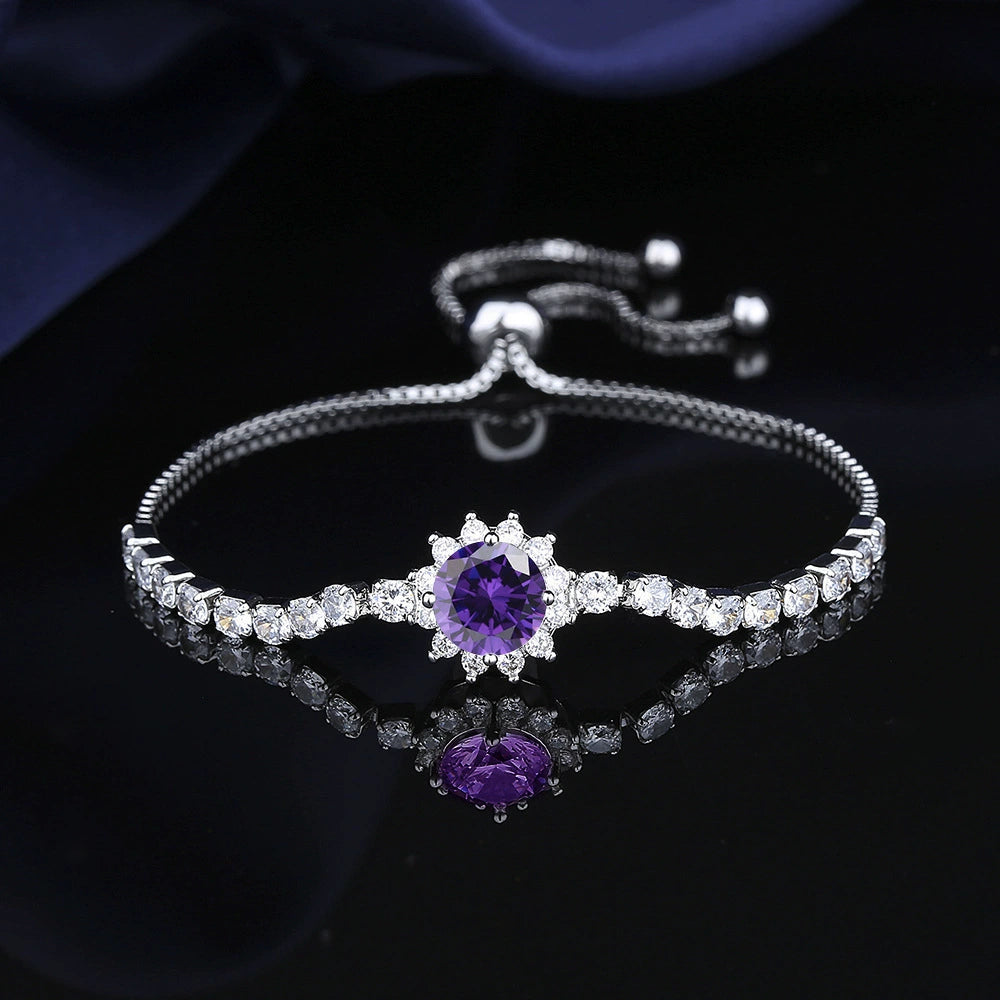 Moissanite Sunflower Bracelet - 2 Carat Sparkling Jewelry