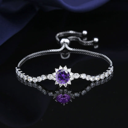 Moissanite Sunflower Bracelet - 2 Carat Sparkling Jewelry