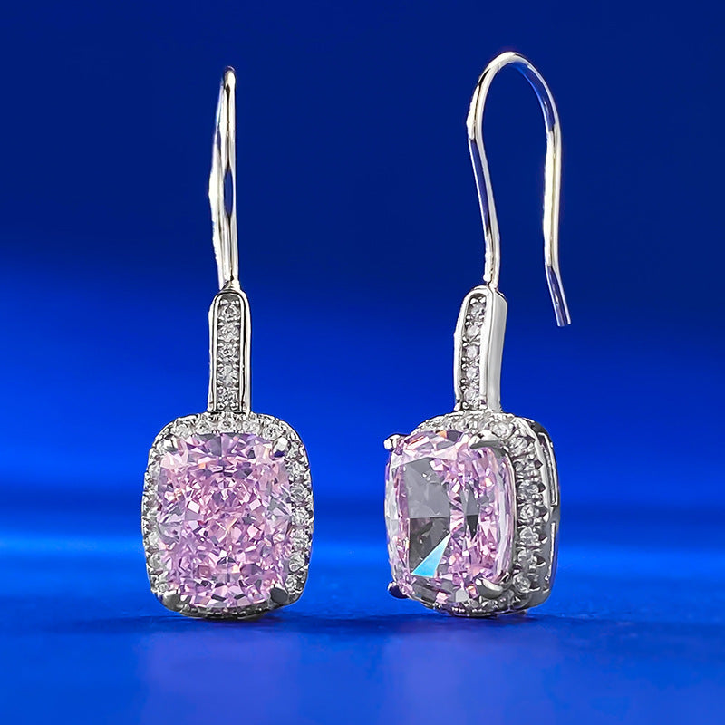 S925 Silver 7*9mm Premium Carbon Diamond Earrings | Ins Style