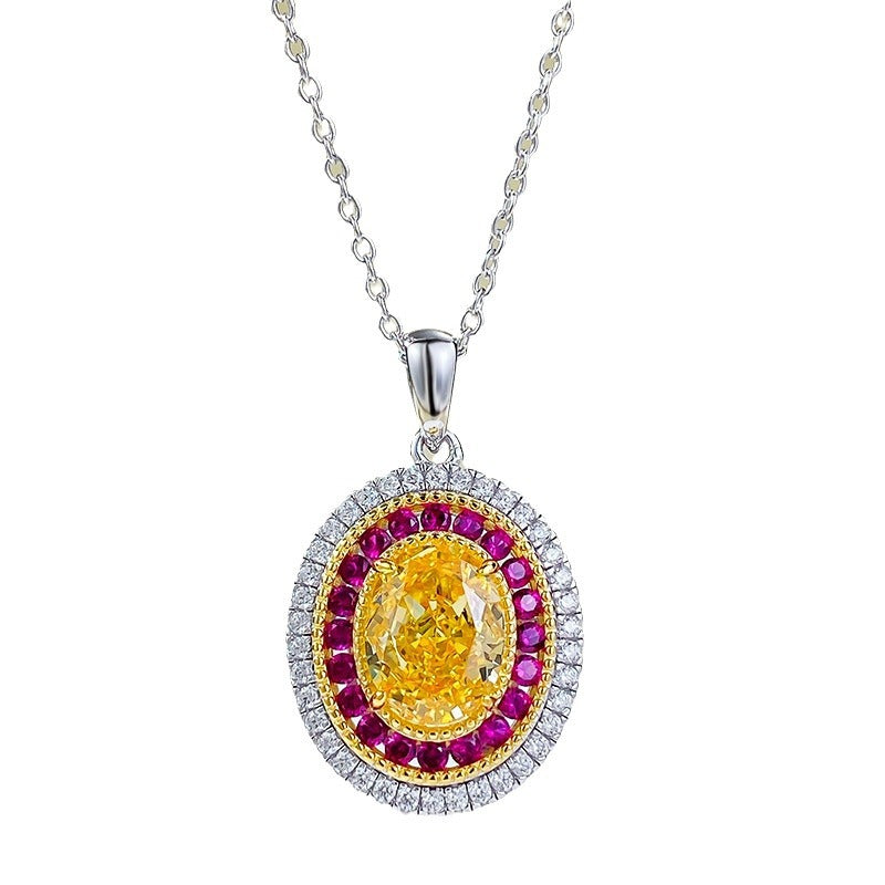 Sterling Silver 925 Dainty Yellow Zircon Collar Necklace for Women