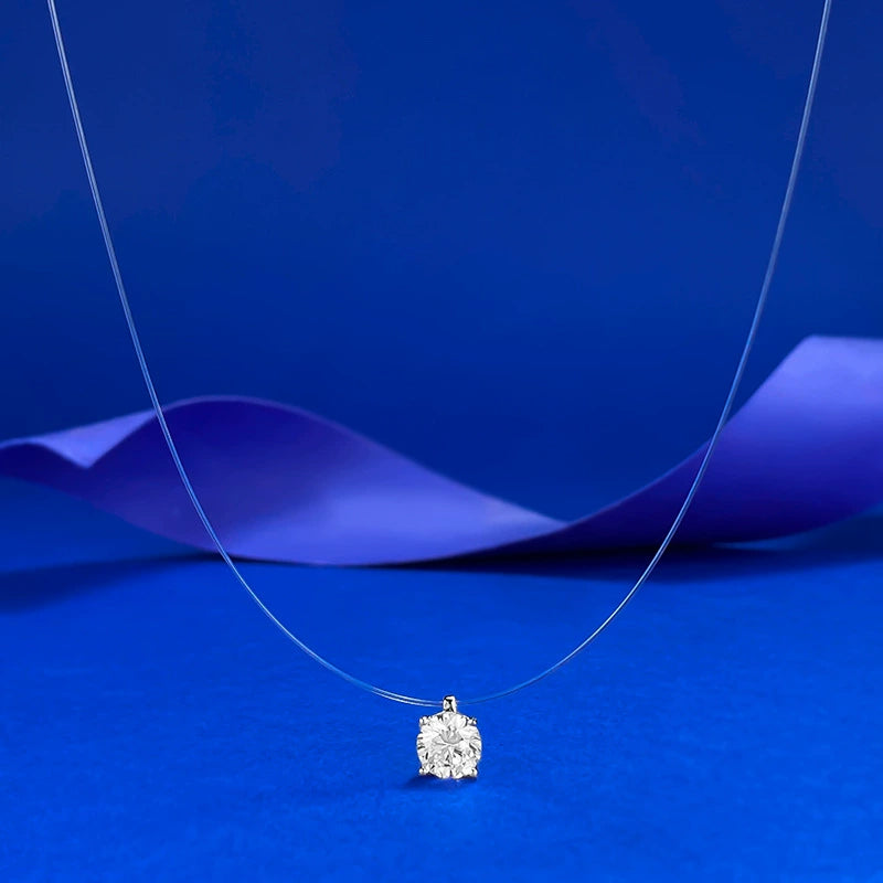 S925 Silver Invisible Fishing Line Necklace - Summer Versatile Collar Chain
