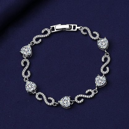 Trendy 8-Shaped Heart AAA Zircon Bracelet for Women - Handmade Fashion Jewelry Gift