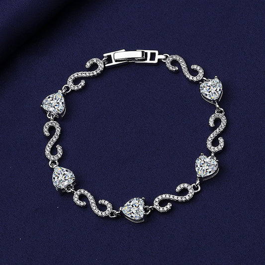 Trendy 8-Shaped Heart AAA Zircon Bracelet for Women - Handmade Fashion Jewelry Gift