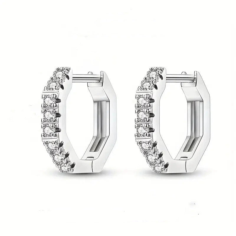 New Sweet & Edgy Hexagonal Stud Earrings for Women - Minimalist Trendy Style
