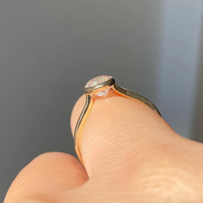 Ins Style Women's Commute Ring - Luxury Niche Geometric Design with 7×10 Egg Zircon Inlay